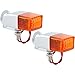 Rectangular Pony Light, Single Filament Bulb, Amber Lens, Pair
