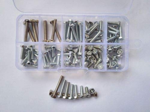 Lilianos 100pcs M4 Hex Head Phillips Socket Stainless Steel Screw Bolt Assortment Kit Set
