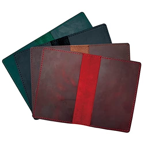 Image of Fan&Ran Genuine Leather Journal Cover For Field Notes Notebooks, Moleskine Cahier Journal Pocket 3.5 X 5.5 Inches, Black