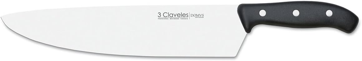 3 CLAVELES Cuchillo Cocinero Domvs 25 cm - 10 Inch E 3C 00956, Alloy Steel, , 1.25 Picometer
