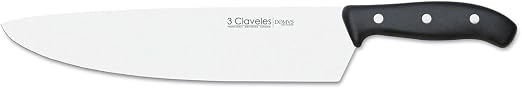3 CLAVELES Coltello Da Cucina Domvs 25 Cm - Acciaio Inox, Lama Larga, Nero
