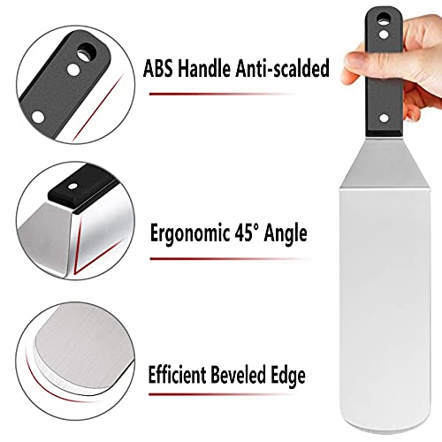 Leonyo Griddle Accessories 16 Pcs, Heavy Duty Stainless Steel Grill Griddle Metal Spatula For Cast Iron Flat Top Teppanyaki Hibachi Hamburger Cooking, Carry Bag, Chef Gift, Melting Dome, S Hook  #TOP1