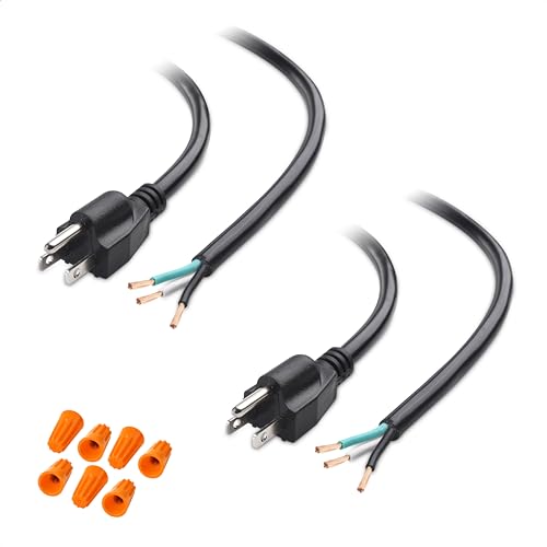 Cable Matters 2-Pack 14AWG 3-Prong Power Cord Replacement 15A, 1875W Appliance Cord 10ft (Replacement Cable, Dishwasher Power Cable NEMA 5-15P to 3-Wire)