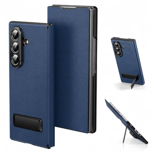 Image of for Samsung Galaxy Z Fold 8 Ultra Magnetic Flip Folding Case, Multi-Angle Bracket, High Classy Luxurious Business Leather, Full Body Hinge Protective Slim Cover.(Navy Blue)
