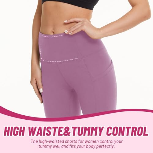 Image of CAMPSNAIL 4 Pack Biker Shorts for Women High Waist - 5 inch /8 inch Tummy Control Soft Athletic Yoga Workout Running Gym Shorts