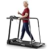 KEY2FUN Walking Treadmill with Long Handrail for Balance, Recovery Fitness Exercise Machine, Treadmills for Home with Holder for Phone & Cup, 300 lbs Capacity, with LCD Display
