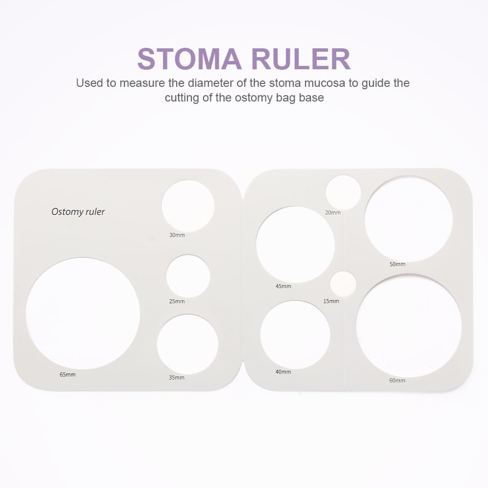 100 bolsas de colostomía, suministros de ostomía de 20 a 60 mm, bolsas de ostomía de una pieza para el cuidado de estoma de leostomía, tela no tejida cortada a medida, diseño de bloqueo de bolsa