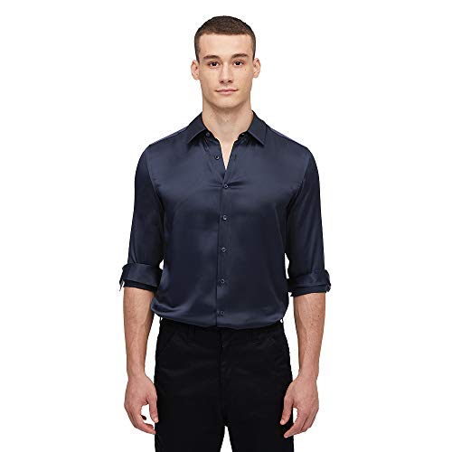 LilySilk Maulbeerseide Basic Herrenhemd Formelle...
