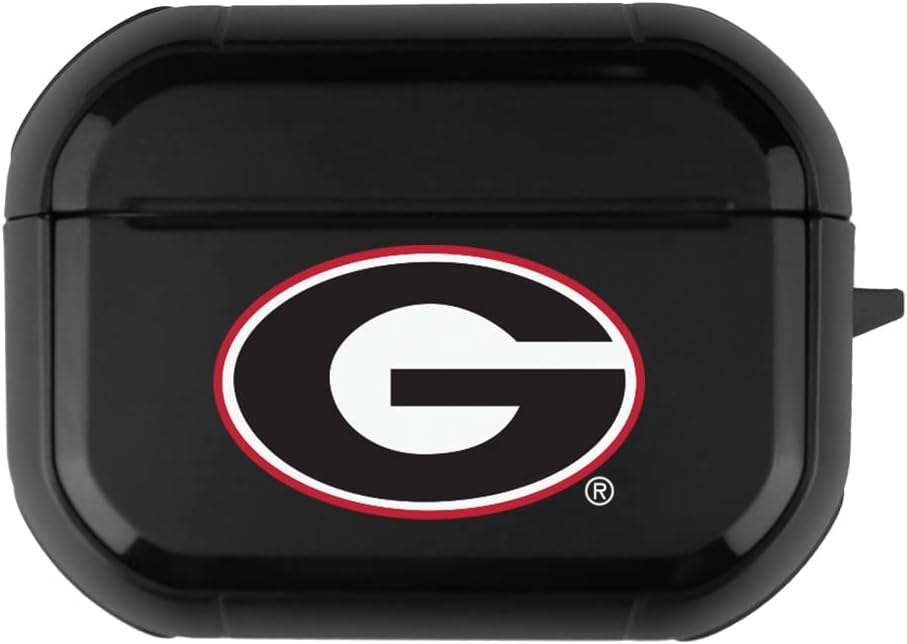 Collegiate Durable Black Cover for Apple AirPods Pro (1st/2nd Generation) Case with Carabiner – Georgia Bulldogs