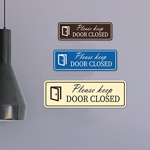 Plaque porte Please Keep Door Closed lisibilité optimale finition brossée - 2