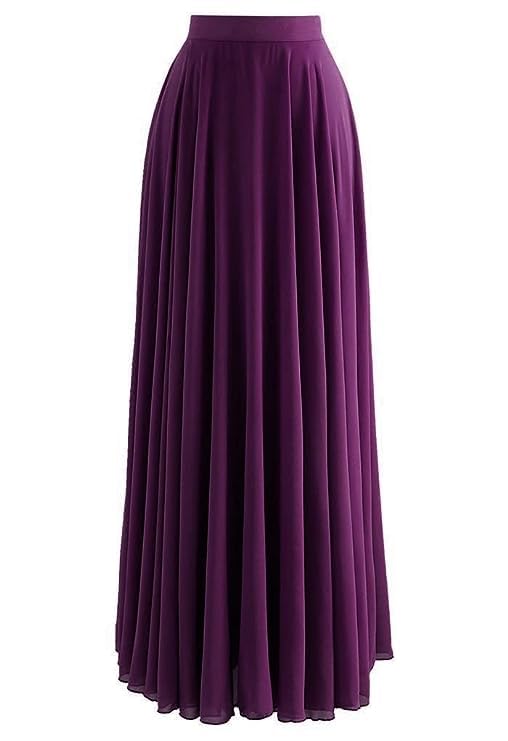Image of Women's Full Length Georgette Long Skirt- Lehenga with 8 Meters Maxi Flare