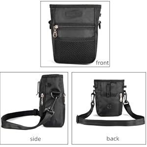   Dog-Treat-Pouch-Pet-Trainning-Waist-Bag-Portable-Food-Snack-Small-Item-Storage-Holder-Bag-Hook-Design-Pet-Training-Reward-Pouch-Bait-Bag-Mini-Puppy-Snack-Carrier-Container-Pockets-BLACK-STYLE-A