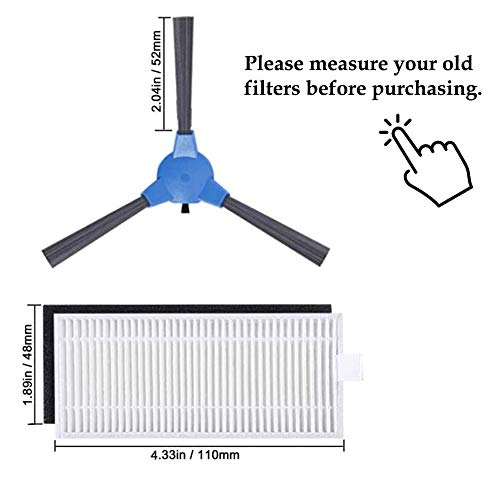 4 Pairs Side Brushes For Coredy Robot Vacuums R3500 R550 R500+ R650 R600 R700 Models