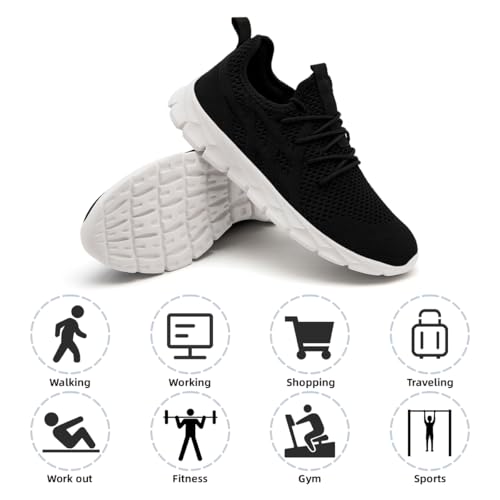Image of DLWKIPV Men Running Shoes Men's Tennis Shoes Lightweight Breathable Fashion Sneakers Non Slip Workout Gym Shoes for Running