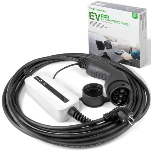 Morec Chargeur Voiture Electrique 10/16A Type 2 chageur ev 2,2/3,6kw commutable Cable de Recharge Câble de Charge Standard EU Schuko 2 pôles IEC 62196-2 EVSE (Prise Euro) 6m
