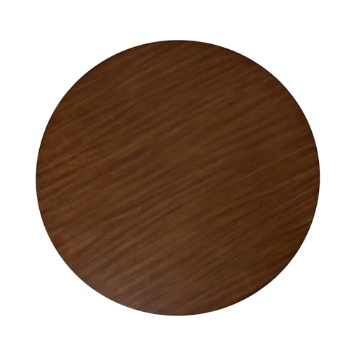 Kate and Laurel Foxford Tiered Round Coffee Table; 34 x 34 x 17; Walnut Brown; Transitional Two-Tier Circle Living Room Table with Storage and Resilient Wood Construction