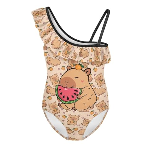 Girls Swimsuits Size 3-14 One Piece Cute Summer Bathing Suit with Strap Casual Ruffle Swimwear for Beach Vacation