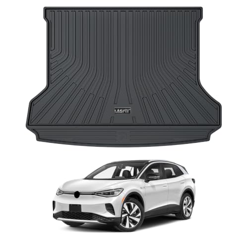 Image of LASFIT Custom Fit Trunk Cargo Mat for Volkswagen VW ID.4 2021-2026, (Only Fit Non-Adjustable Carpet Floor), All Weather Protection TPE Trunk Mat Trunk Liner Trunk Tray Cargo Liner, Easy to Clean