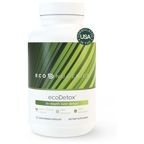 EcoNugenics ecoDetox Supplement for Liver Detox & Total Body Cleanse – Helps Enhance Digestive Health & Energy – Formulation w/Milk Thistle, Vitamin B12, Magnesium & More – 90 Capsules Cover