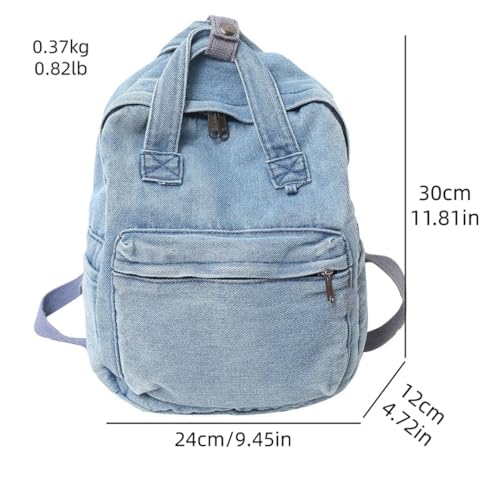 Image of MaxxCloud Vintage Denim Laptop Backpack Casual Canvas Daypack Handbag Purse Lightweight Rucksack Shoulder Bag