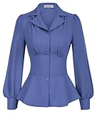 Stile vintage: top elegante da donna, eleganti camicette peplo mostrano la linea di vita sexy e le curve delle donne. La camicetta rossa ti farà risaltare tra la folla e ti darà una silhouette accattivante e alla moda.
