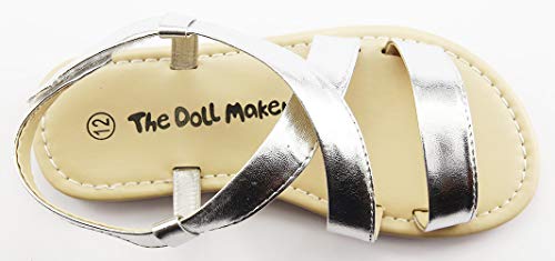 The Doll Maker Ankle Bow Sandal - FBA182020-4 Metallic Silver4