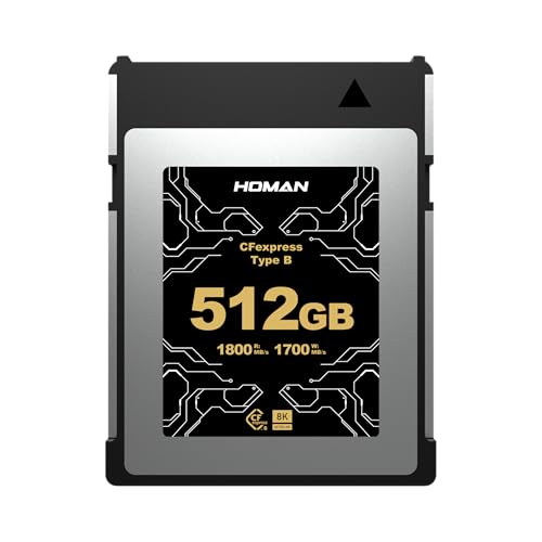 HOMAN ホーマン CFexpress Card Type B メモリーカード (最大読込1800MB/s 最大書込1700MB/s) メーカー10年保証 国内正規品 (512GB)