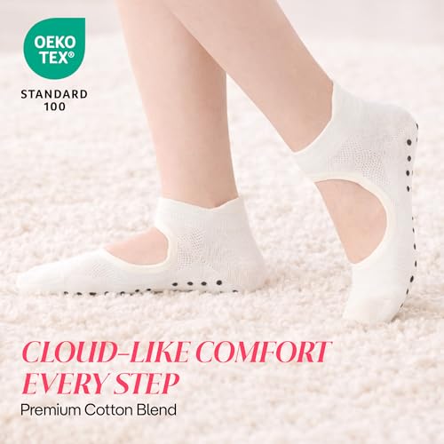 Image of CoolMate Pilates Socks with Grips for Women, Non Slip Yoga Socks