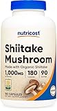 Nutricost Organic Shiitake Mushroom Capsules 1000mg, 90 Servings - CCOF Certified Made with Organic, Vegetarian, Gluten Free, 500mg Per Capsule, 180 Capsules