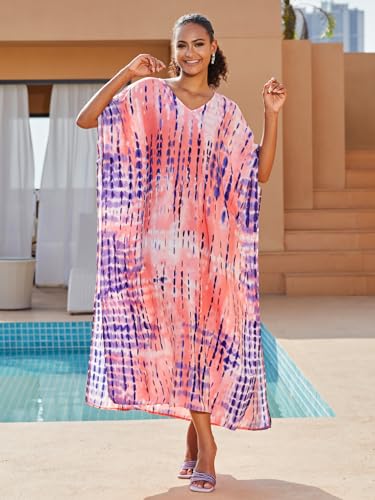 Image of Kaftan Dresses for Women Plus Size Bathing Suit Cover up Caftan Maxi Beach Dresses