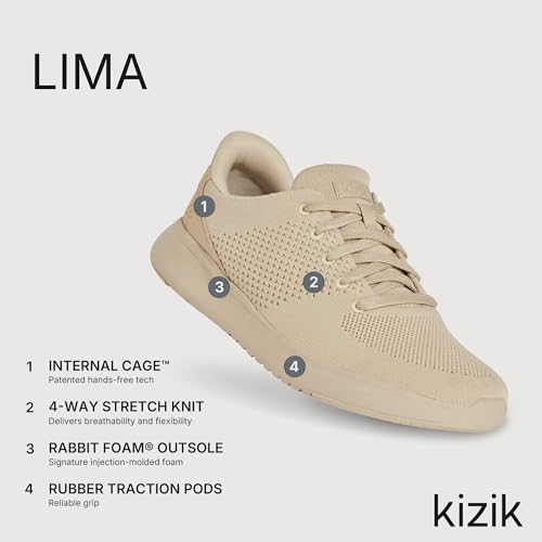 Image of Kizik Slip On Sneakers: Lima - Comfortable All-Day Wear, Hands Free Convenience, Breathable Knit Top, Mens & Womens Walking Shoes with Arch Support