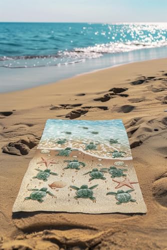 Adore Printed Beach Towels Lightweight Large Sports Gym, Turtles