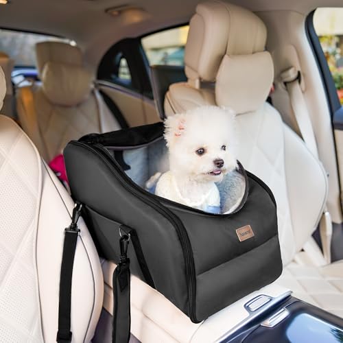 Dog-Car-Seat-Center-Console-Car-Seat-for-Small-Pets-Portable-Booster-SeatPuppy-Car-Carrier-Travel-Backpack-Includes-Safety-Tether-for-Pets-Up-to-15-lbsBlack Dog Car Seat Center Console Car Seat for Small Pets Portable Booster SeatPuppy Car Carrier Travel Backpack Includes Safety Tether for Pets Up to 15 lbsBlack