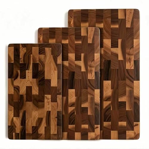 3 Packs Acacia Wood Cutting Board Set，Durable Chopping Board with