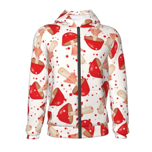 Cute Mushroom Kid Hoodies Boys Zip Up Sweatshirts Girls Pullover with Pocket2