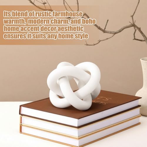 image for Yalikop 3 Link Wood Knot Decor - Hand Carved Coffee Table Decoration, 
