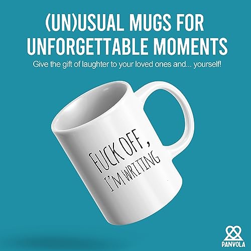 Panvola F**k Off I'm Writing Writer Gfts for Author Dad Mom Husband Wife Boyfriend Girlfriend Sister Brother Warning Mug Novelty Ceramic Coffee Mug 11 oz White