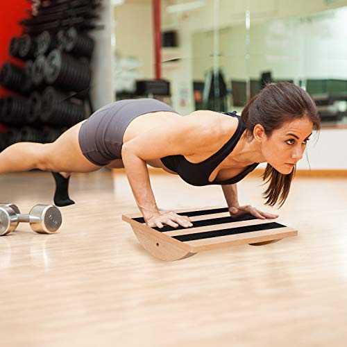 Professional Wooden Balance Board Calf Stretcher - Foot Rocker Board for Injury Rehabilitation Exercise and Core Strength Training - Ideal Physical Therapy Equipment (300 Lbs Capactiy) - Home Fitness Guru Professional Wooden Balance Board Calf Stretcher - Foot Rocker Board for Injury Rehabilitation Exercise and Core Strength Training - Ideal Physical Therapy Equipment (300 Lbs Capactiy) - Image 6