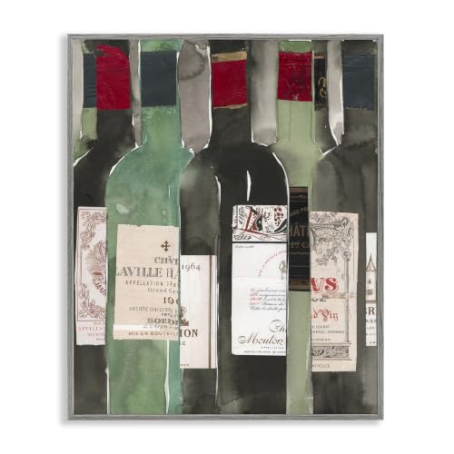 'Green Wine Champagne Bottles Closeup Vintage'| Framed Giclee Art