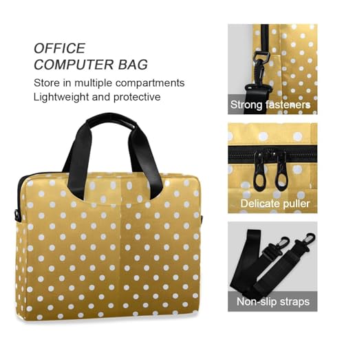 Bolso portatil para laptop 15.6 pulg diseño de lunares dorados miniatura 6