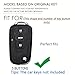 SANRILY Metal Leather 3 Button Flip Key Fob Cover Fit for MG MG3 MG5 MG6 MG7 HS EV MG ZS GT GS Roewe RX5 350 360 750 W5 2017-2021 Accessories Keyless Key Holder with Keychain Black