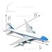 QIYUMOKE 747 Air Force One Model Plane -1/300 Boeing 747 VC-25A Diecast Metal Airplane Model kit (with Stand) Aviation Military Aircraft Model Gifts, Display Collections or Desk Decor -8 inches L
