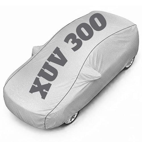 Image of Superior Grade Quality Xuv300 Cover (All Variants) Car Body Cover - 100% Waterproof Custom Fit with Mirror Pockets | Triple-Stitched Elastic Design, Heat Reflective, Anti-Dust, All-Weather