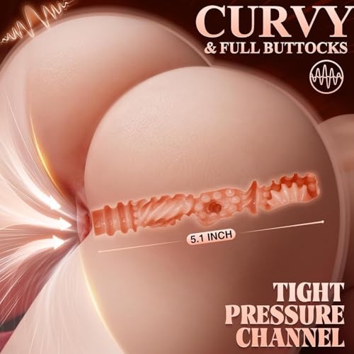 Image of BIG SHOCKED Sucking Vibrating Sex Doll Torso Life Size Powerful Male Masturbator 6x12 Sucking Vibration Big Breasts Handsfree Sex Doll, Male Sex Toys for Men with Vagina Butt and Anal Channel Sex Doll