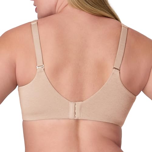 Image of Bali Womens Underwire Bra, Cotton Collection 2-ply Underwire Bra, Moisture-Wicking, Full Coverage, Convertible Straps