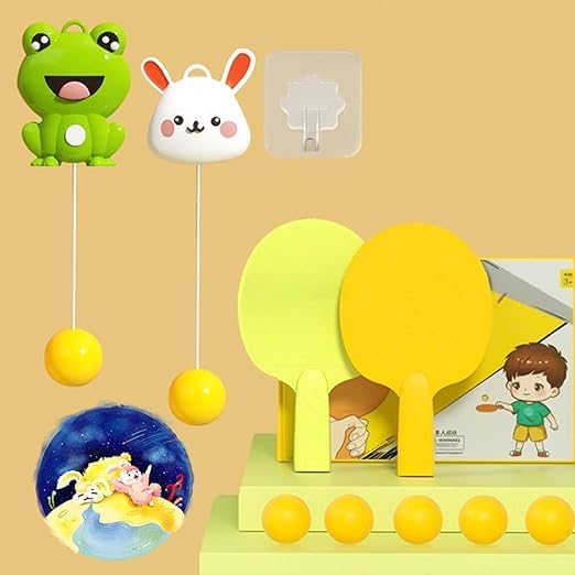 ARYKA Portable Indoor Hanging Table Tennis with Balls Interaction Birthday Frog Five Ball Hanging Table Tennis Balls Exercise|Portable Paddles|Balls Exerciser|Door Frame|Random Color Bat (B0D29HH1LX) Amazon Price History, Amazon Price Tracker