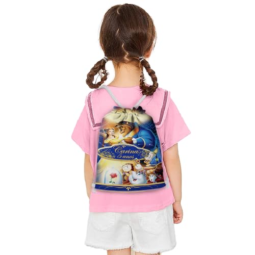 Mochilinha Bag Infantil Personalizado com Nome e Idade A bela e a Fera (Mochilinha 20x30, Unidades, 05)