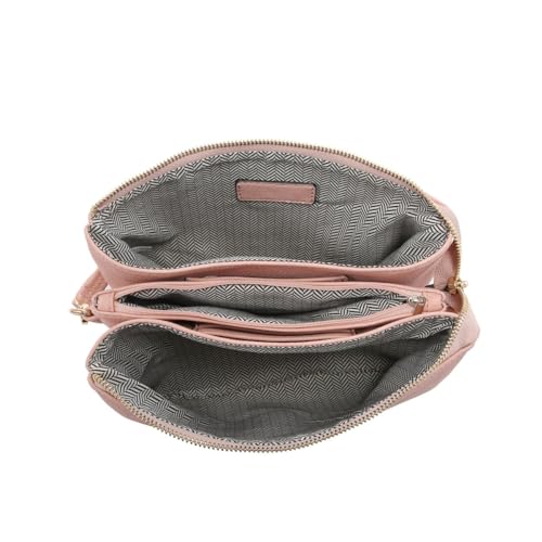 Image of JEN & CO. Izzy Vegan Leather Crossbody Bags Clutch Purses Wristlet Wallet Shoulder Handbag with Guitar Strap for Women