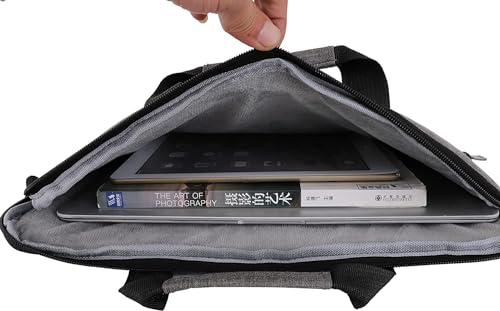 Image of Dynotrek Tonner Black 11.6 inch Tablet Messenger Sleeve Laptop Case Cover with Detachable Shoulder Strap Dust-proof Sling Side Hand Bag for Men Women | Detachable Shoulder Strap