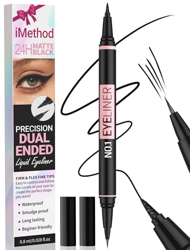 LA PURE Waterproof Liquid Eyeliner Stamp Winged Eyeliner Tool 2x Cat Eye - Winged & Fine Tipped Pen Eyeliner Stencil Smudge Proof Black Eye Liner Tiktok Trend Items Wing Stamp - Black 10mm